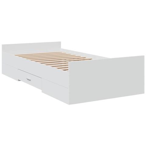 Giroletto Con Cassetti Bianco 90x190 Cm In Legno Multistrato - Foto 2
