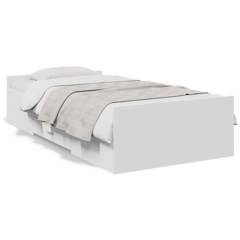 Giroletto Con Cassetti Bianco 90x190 Cm In Legno Multistrato - Foto 1