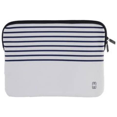 Custodia Per Macbook 13'' In Memory Foam Design Marinara Antigraffi, Bianco / Blu - Foto 1
