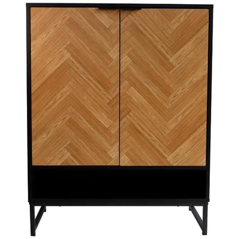 Floor Mobile Da Corridoio In Legno E Nero A Spina Di Pesce Con Mobili Contenitori - Foto 5