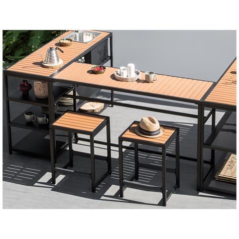 Tavolo Da Bar Da Giardino Avetrana 150 Cm 50 Cm Nero - Foto 1