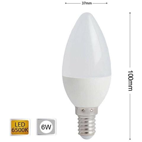 Lampadina Led 6 W Oliva Luce Bianca E14 E Candela 6w 14 C36 - Foto 1