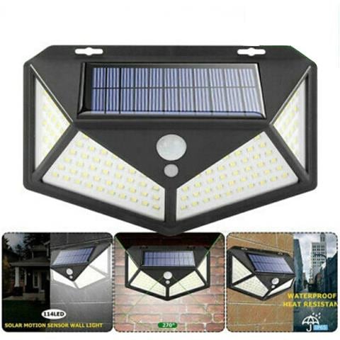 Faro Faretto 114 Led Smd Pannello Solare Sensore Movimento Esterno Ip65 Te-b0222 - Foto 1