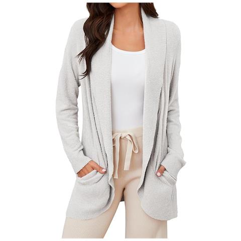 Cardigan Lungo Da Donna Grigio Xl - Foto 1