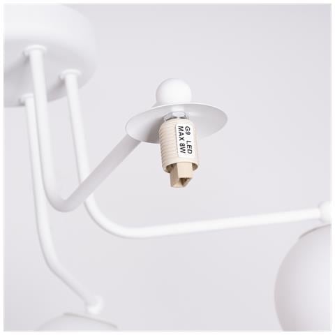 Lampadario Astral 5 Bianco Sl. 1660 - Minimalista Lampadario Bianco 29x58x64 Cm - Foto 8