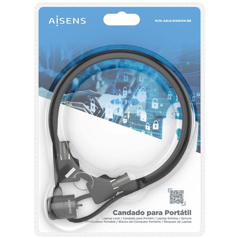 ASLK-D40K04-BK cavo di sicurezza Nero 1,5 m - Foto 7