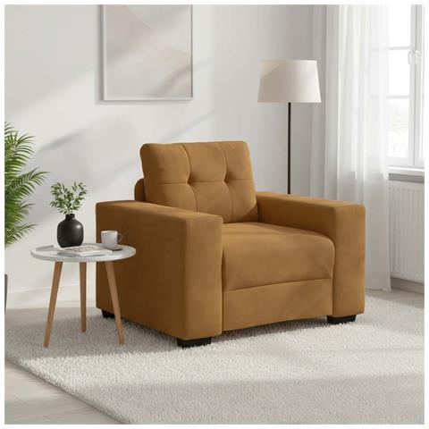 Divano Sedia Marrone 60 cm Velluto - Foto 2