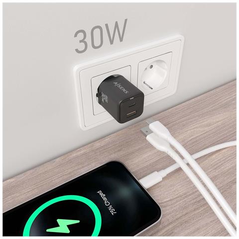 ASCH-30W2P021-BK Caricabatterie per dispositivi mobili Universale Nero AC Ricarica rapida Interno - Foto 6