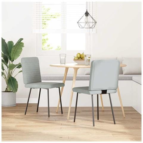 Sedie Da Pranzo 2 Pz Grigio Chiaro In Velluto - Foto 2