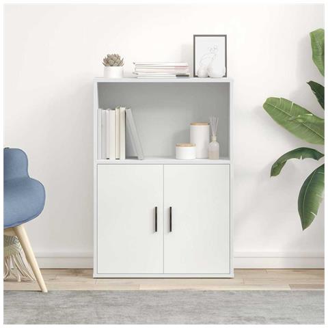 Libreria Bianca 60x24x85 Cm In Legno Multistrato - Foto 3