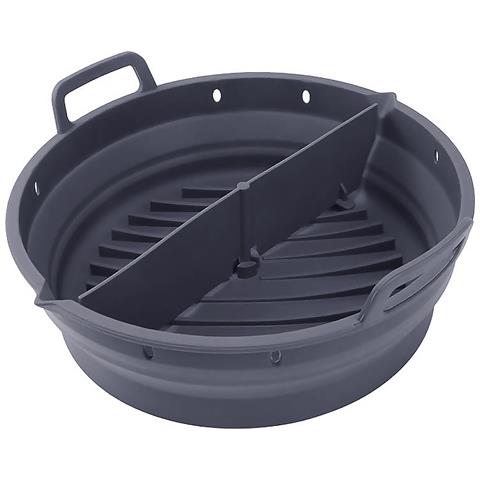 Stampo Pieghevole In Silicone Rotondo Con Maniglie Friggitrice Ad Aria 22x19x6 Cm. Grado Alimentare. - Foto 1
