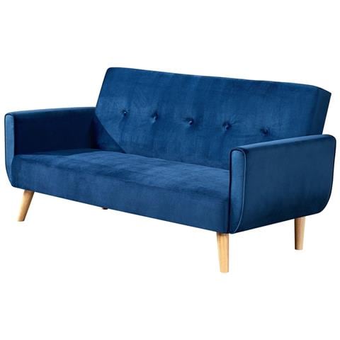 Malmo Divano Scandinavo Convertibile 3 Posti Tessuto Blu - Foto 2