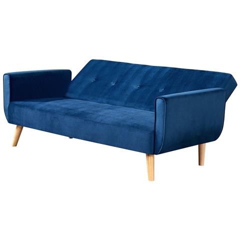 Malmo Divano Scandinavo Convertibile 3 Posti Tessuto Blu - Foto 8