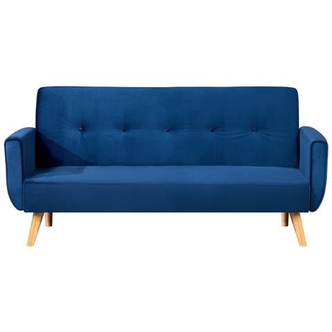 Malmo Divano Scandinavo Convertibile 3 Posti Tessuto Blu - Foto 1