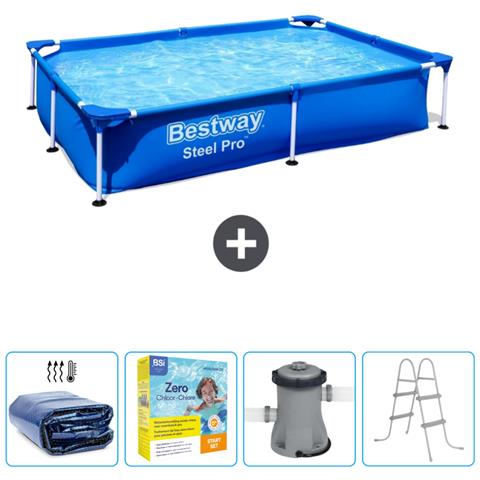 Piscina Fuori Terra - Rettangolo - 221x150x43 Cm - Blu - Include Accessori Coordinati Cb9 - Foto 1