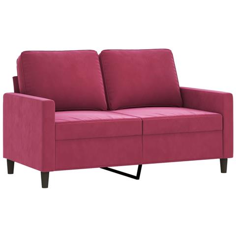 Set Di Divani 2 Pz Con Cuscini Rosso Vino In Velluto - Foto 2