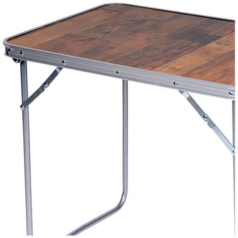 Tavolo Da Campeggio Picnic Effetto Legno Tavolino Pieghevole Esterni 70x50x60cm - Foto 3