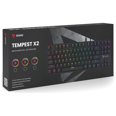 SAVGK-TEMPEST X2 BLUE tastiera Gaming USB QWERTY Nero - Foto 6