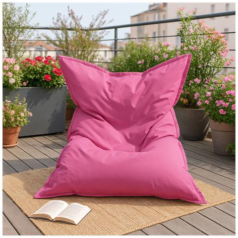 Moku Pouf Sacco Rettangolare Da Esterno Xxl 180x140cm Rosa - Foto 2