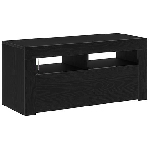 Mobile TV con LED Nero Rovere 90x35x40 cm Legno ingegnerizzato - Foto 1