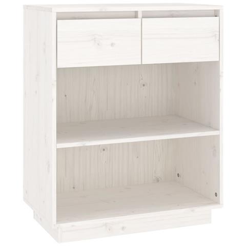 Lusso Casadino -  Mobile Consolle Bianco 60x34x75 Cm In Legno Massello Di Pino - Foto 1
