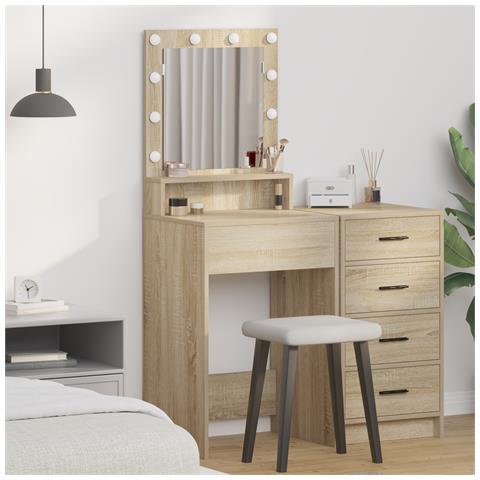 Tavolo da Trucco con Luci LED in Rovere Sonoma, 50x41x135 cm - Foto 2