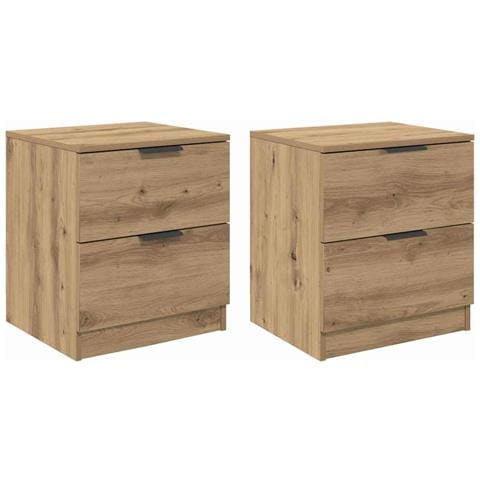 Armadio da Notte 2 pcs rovere artigianale 45 x 39 x 50 cm - Foto 1