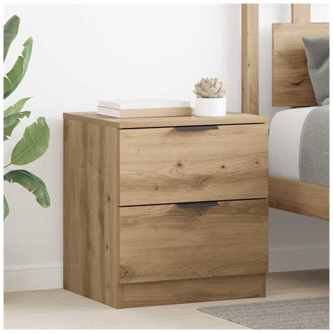Armadio da Notte 2 pcs rovere artigianale 45 x 39 x 50 cm - Foto 2