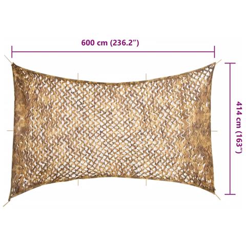 Rete Mimetica con Custodia di Conservazione 600x414 cm Sabbia - Foto 7