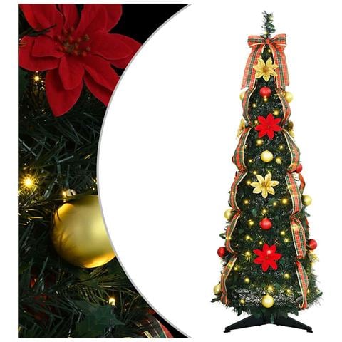 Albero di Natale artificiale con 50 LED Verde 120 cm PVC - Foto 1