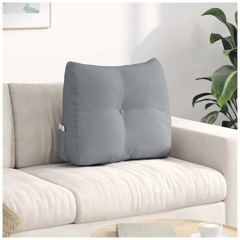 Cuscino per Schiena Grigio chiaro 60 x 24 x 50 cm Tessuto - Foto 2