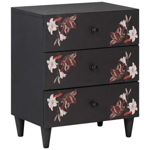 Comodino Multicolore 50 x 33 x 60 cm Legno di mango massello - Foto 1