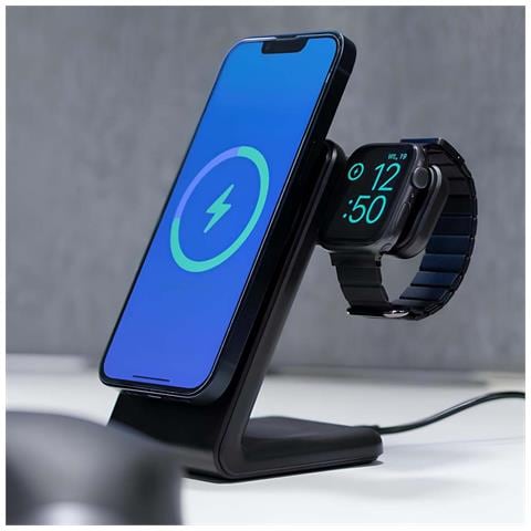Caricatore Wireless 3-in-1 Per Iphone / Apple Watch / Airpods Modello Magspot, Nero - Foto 5