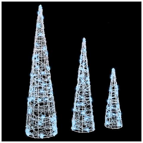 Albero di Natale 3 pcs Bianco freddo 20 x 20 x 80 cm Acrilico - Foto 2