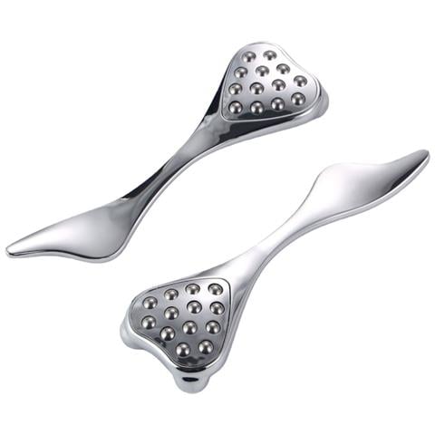 Massaggiatore Manuale A Forma Di Cuore Con Piccole Sfere Rotanti - Strumento Per Lifting Viso In Lega Di Zinco - Foto 1