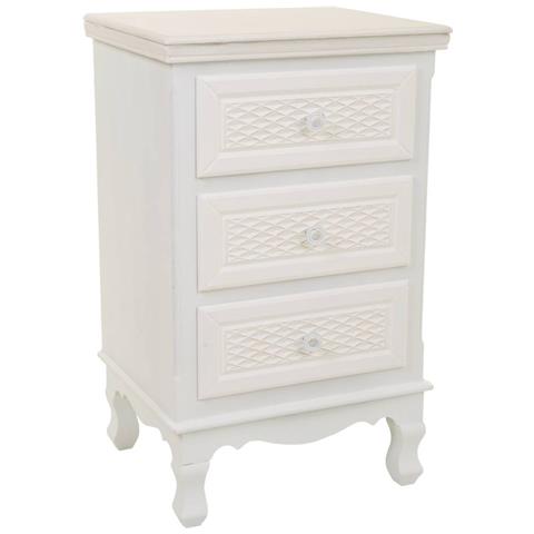 Comodino In Legno Bianco 41x33,5x68 - Foto 1