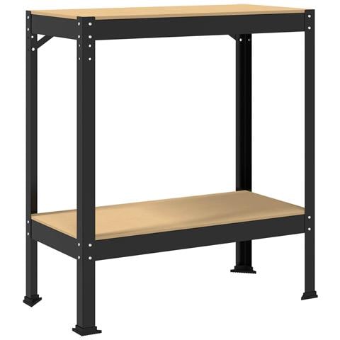 Banco da lavoro con lo scaffale Nero 81 x 41 x 91 cm - Foto 1