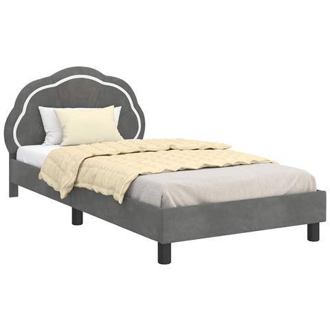 Struttura letto bambini con testata Grigio Scuro 90 x 200 cm - Foto 1