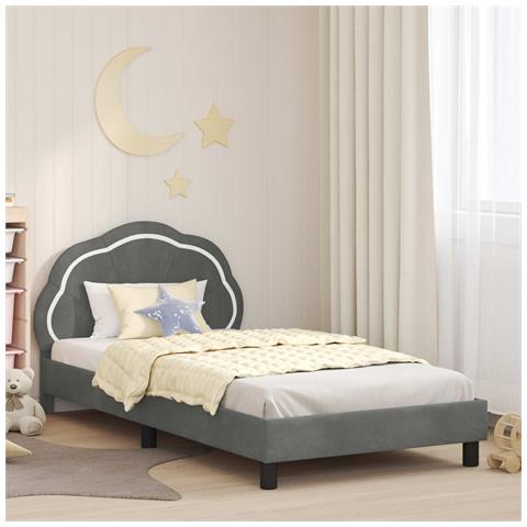 Struttura letto bambini con testata Grigio Scuro 90 x 200 cm - Foto 2