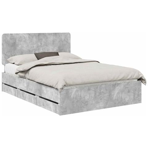 Struttura del letto con cassetto Grigio cemento 150 x 200 cm - Foto 1