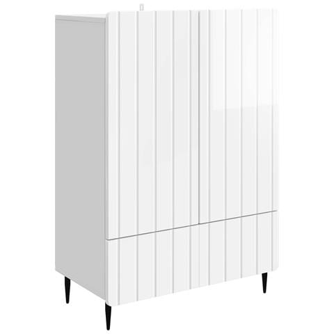 Credenza Bianco Lucido 66 x 34,5 x 97 cm Legno ingegnerizzato - Foto 1