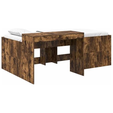 Letto alto per bambini con scrivania Rovere Fumo 75 x 190 cm - Foto 1