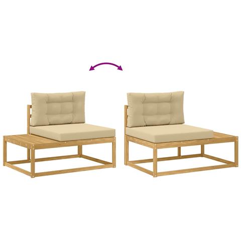 Set di divani da esterno Bianco 79 x 79 x 37 cm Poliestere - Foto 9