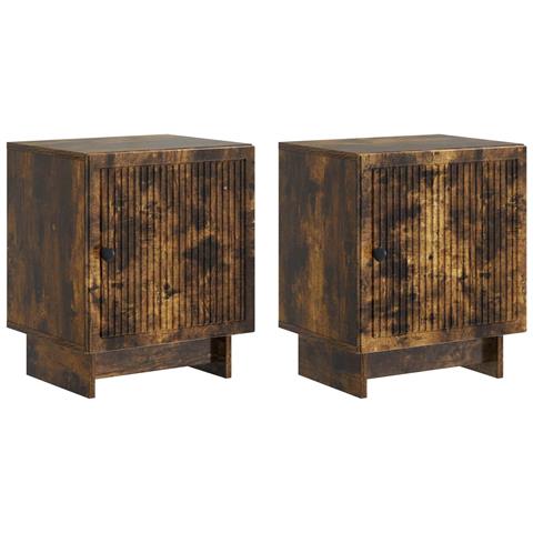 Armadio da Notte 2 pcs Rovere Fumo 43 x 34,5 x 50 cm - Foto 1