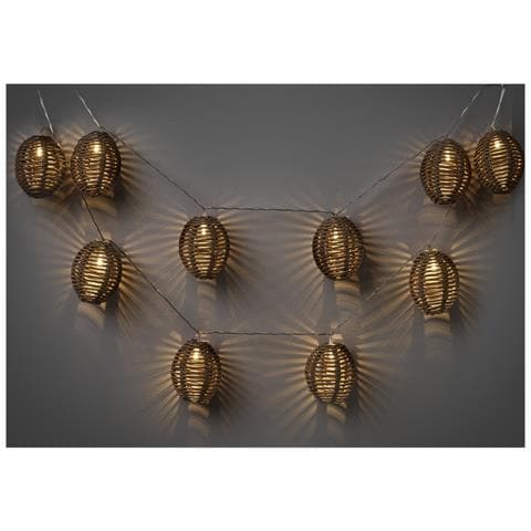 Filo Luminoso Led Carlisle In Polyrattan E Metallo Natural /nero — 180 Cm - Foto 2