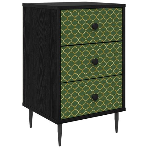 Armadio da Notte GELEEN Rovere Nero 36 x 33 x 61 cm - Foto 1