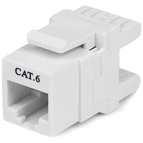 Jack Keystone Cat 6 180° - Jack a parete Cat6 Ethernet RJ45 bianco - Tipo 110 - Foto 1