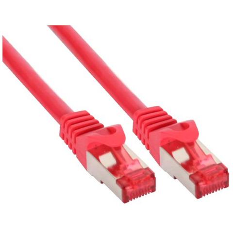 cavo patch per rete dati lan cat. 6, 2x rj45, doppia schermatura sftp (pimf) , halogenfree, colore rosso, 2m - Foto 1