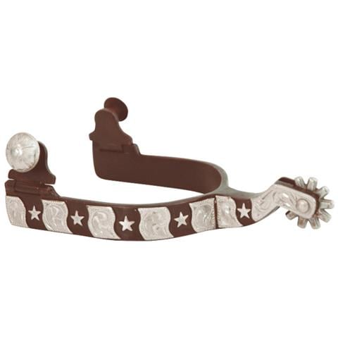 Speroni western in ferro con decorazioni argentate a forma di stella - Foto 2