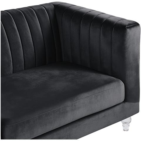 Divano 3 Posti In Tessuto Vellutato Nero Arvika - Foto 21